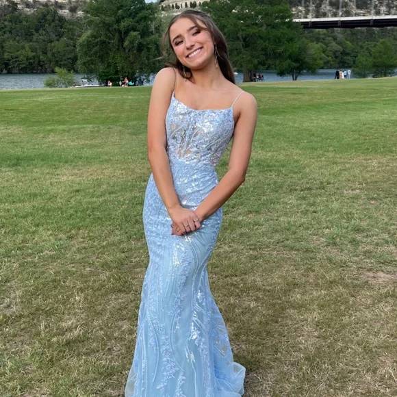 Sherry Hill formal dress blue